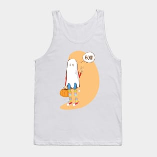 The ghost with cute socks that says "Boo" Tank Top